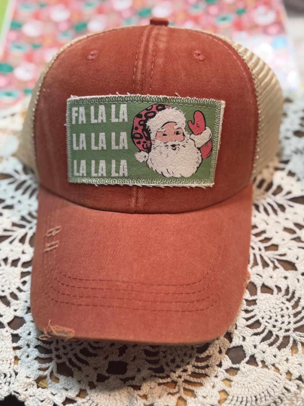 Rustic Christmas Fa La La Trucker Hat